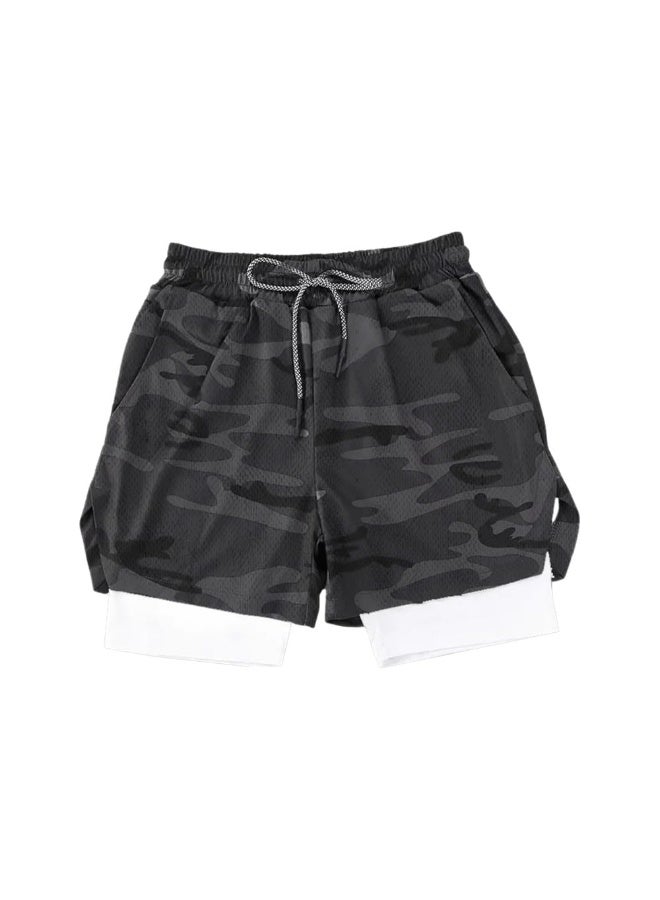 ناكسوس شورتات رياضية للرجال، شورتات رياضية للجري للرجال، شورتات رياضية برباط للرجال، شورتات رياضية فضفاضة بطبقتين وأربعة جيوب - Image 1